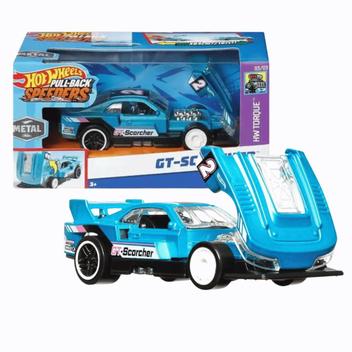 Carrinho Pullbak Gt Scorcher Azul Metal Hot Wheels HPR70 - Mattel