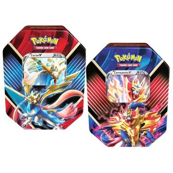 Carta Pokémon Kit Com 2 Latas Zamazenta Zacian Lendas Galar
