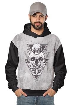 skull full zip moletom com capuz