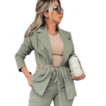 Blazer Feminino Com Bolso Pontoroma Casaco Outono Inverno Estilo Jaqueta  Elegante Casual Trabalho Escritorio Secretaria Festa - Classe A - Jaqueta  Feminina - Magazine Luiza