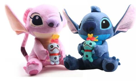 Genuíno disney lilo & stitch casal recheado de pelúcia bonecas