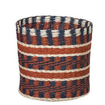 CESTA DECORATIVA FIB.PAPEL AZUL E LARANJA 27cm 30d HAND MADE - Flor ...