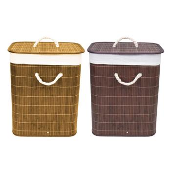 Cesto de roupa suja de bambu com tampa e alças 50 litros organizador  lavanderia brinquedos - KONTUZ HOME - Cesta e Cesto Organizador - Magazine  Luiza