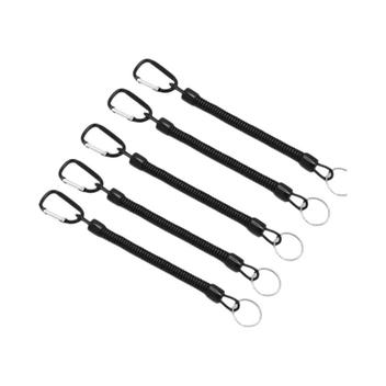 Hekodonk Cordino Elastico Telescopico Portachiavi In Plastica Con Molla, Cavo Estensibile Fino A 120 Cm, Rivestimento In TPU, Antigraffio, Per Pesca E Outdoor