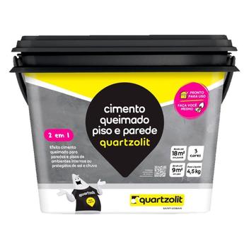 Cimento Queimado Quartzolit Cinza Escuro 4,5Kg - Cimento para ...