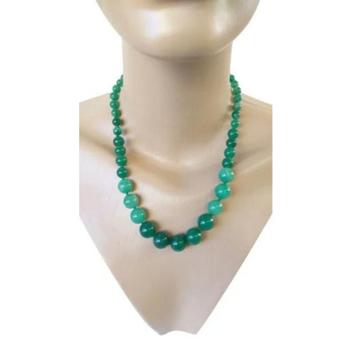 Colar De Quartzo Verde Pedra Natural Formato Esfera - Cs Artesanal ...