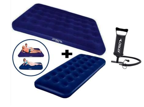 Colchão Inflável Casal e Colchão Inflável Solteiro com Bomba De Ar kIT ...