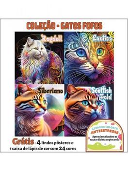 Coleção gatos fofos - livro de colorir antiestresse - DIGPRESS EDIÇÕES ...