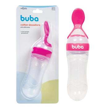 Colher Dosadora Bebê Papinha Leite em Silicone com Ventosa Buba ...