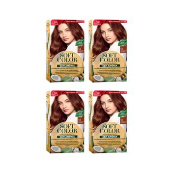 Coloraçao Soft Color 54 Castanho Acobreado-Kit C/4un - Tinta de Cabelo ...