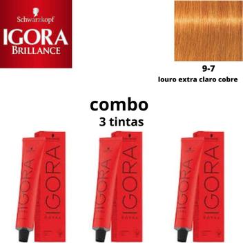 Coloração Igora Royal Louro Extra Claro Cobre 9-7 + Ox 20 V.