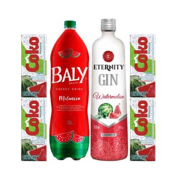 Combo Gin Melancia 900ml + Energético Baly 2L + 4 Coko - Eternity - Gin ...