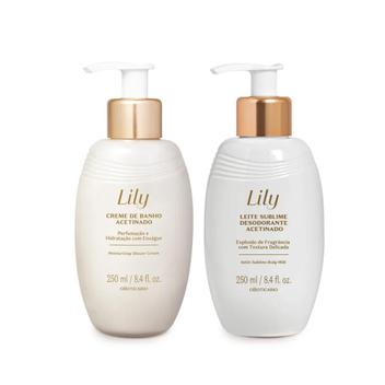 Combo Lily Creme De Banho Acetinado Ml Leite Desodorante Corporal Ml Corpo E Banho