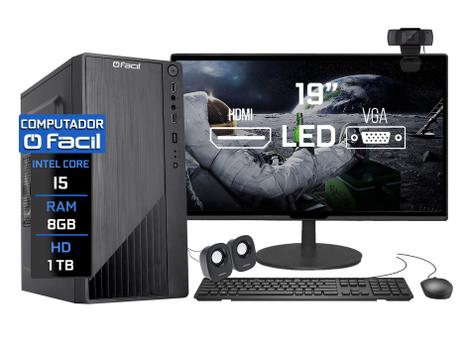 Pc Gamer Completo Intel I5 8GB HD 1TB Placa De Vídeo Monitor - F-New - CPU  - Magazine Luiza