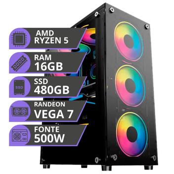 Computador Pc Gamer Cpu Amd Ryzen 5 Memoria 16gb Ssd 480 - Mrp ...