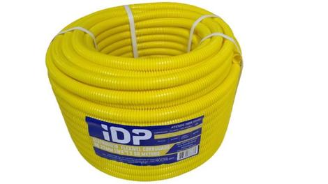 Conduíte Corrugado Amarelo 3/4 Polegada Rolo 50 Metros Alta Resistência ...