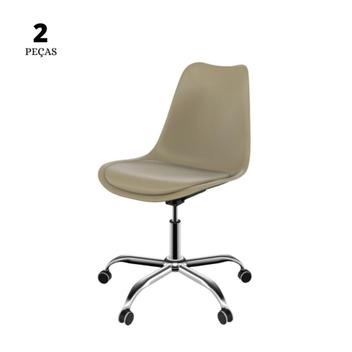 Conjunto Com 2 Cadeiras Saarinen Office Nude Empório Tiffany Base Em