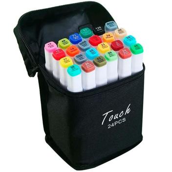 Conjunto De Canetas Marcador Permanente Ponta Dupla 24 Cores - Blend ...