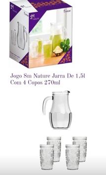 Jogo Jarra e Copos 5 peças Nature SM - Colher de Panela