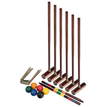 Six-Player Deluxe Croquet Set Lawn Game With Wooden Mallets And - View #12