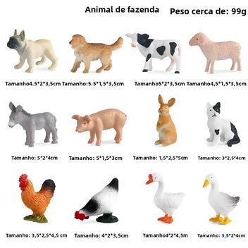 Conjunto De Figuras De Ação De Animais De Fazenda Pequenos Em PVC Leão ...