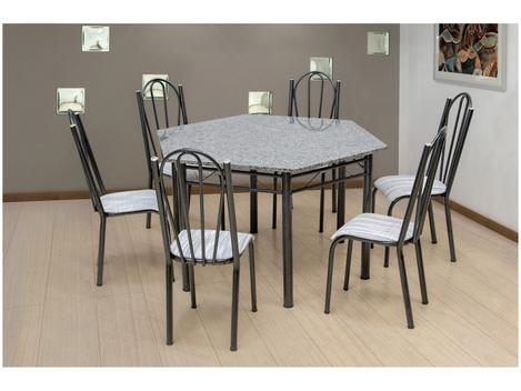 Conjunto de Mesa com 6 cadeiras Mary - Raizes Móveis Artefatos em