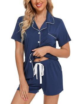 Conjunto de pijama feminino Anjue para dormir e manga curta - Outros ...