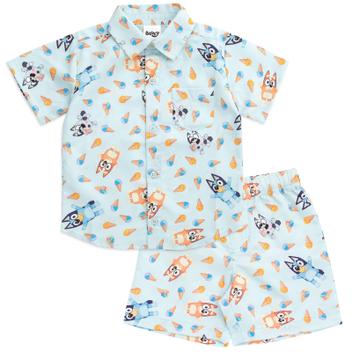 Conjunto Havaiano Masculino 2 Peças - Camisa, Shorts E Chapéu Bucket