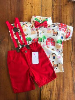 Conjunto Fazendinha Celeiro Roça Animais Menino Festa Gravat - DANY E ...