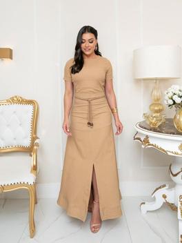 Conjunto Feminino Social Blusa e Saia Longa Elegante Festa - Fashion ...