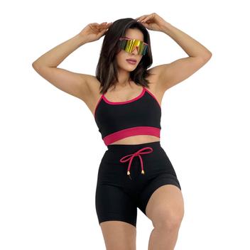 Conjunto Fitness Feminino Short e Top Roupa de Academia - Maria