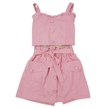 Conjunto Infantil Barbie Girl Menina Saia Menina Roupa Verão