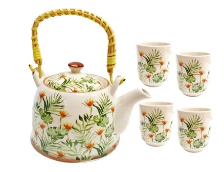 Conjunto de chá de porcelana, xícara de chá com coador floral, nórdico,  cerâmica, conjunto de bule