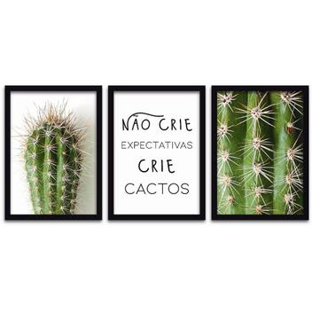 Kit Quadros Placas Decorativos Moderno Retro Desenhos Cactos Verdes  Fofinhos - Clic Store - Quadro Decorativo - Magazine Luiza