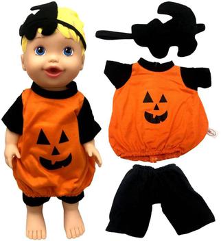 Em promoção! Halloween 20 Cm De Abóbora Roupas Calças De Roupa De Bebê Amor  Feijão Chapéu De Boneca De Brinquedo Bonito Dress Up Kawaii Headwear  Decorar Presentes De Natal