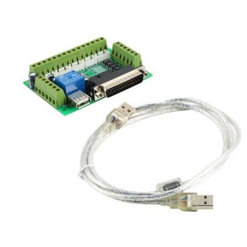 Controladora de CNC Interface Mach 3 Router Até 5 Eixos - 74HC + Cabo ...