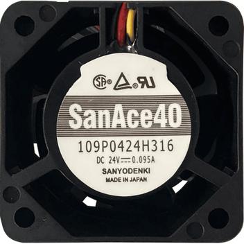 Ventilateur SANYO 109P0424H316 - 24V, 0.095A, Taille 40x40x28mm, Silencieux, Occasion Comme Neuf