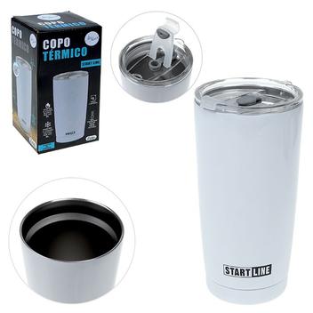 Copo Térmico para Laser Aço Inox 6 em 1 Branco Fosco - 400ml - socd-mob