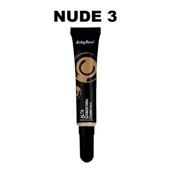 Corretivo Líquido Alta Cobertura Ruby Rose Nude 3 - RUBYROSE