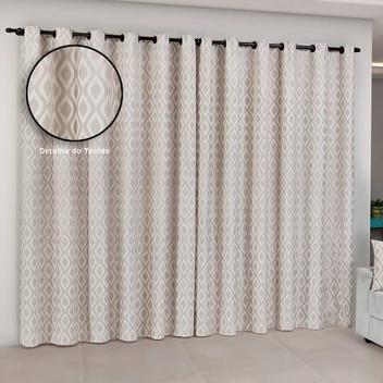 Cortina Prisma 4M X 2,60M Linho/Jacquard Semi Blackout Nude - Paulo