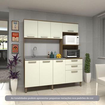 Cozinha Compacta 8 Portas E 2 Gavetas Luciane Móveis Carvalho