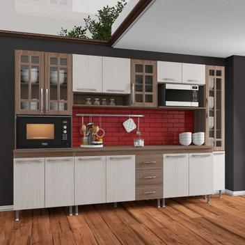 Cozinha Modulada Paris Com Três Portas Com Vidro 5 Peças-Sallêto Móveis -  Castelo dos Móveis