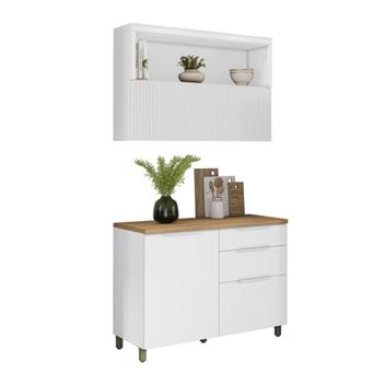 Cozinha Modulada 100% MDF 2 Peças Nesher Marquesa Branco - Cozinha