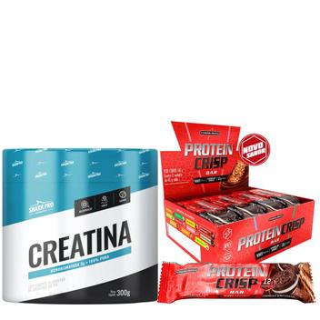 Creatina Pura 300g 100% Monohidratada - Shark Pro+Protein Crisp Bar ...