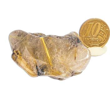 Cristal Rutilo Pedra Natural Rolada 5 a 6 cm Aprox 40 g - Varejo 