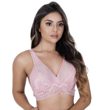 Sutiã Bralette em Tule e Renda Vellfer (VF-54) Branco :: lingerie