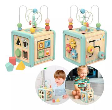 Cubo De Atividades Bebê 1ano Madeira Montessori Tooky Toy Educativo ...