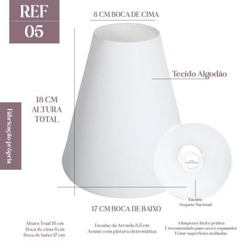 Cúpula clássica de Abajur luminária Cone 18x17x8cm de Tecido Algodão ...
