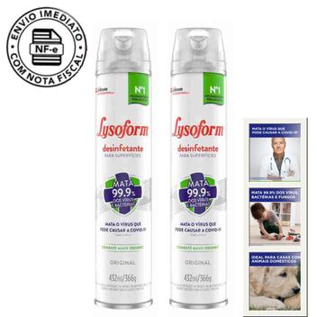 Desinfetante lysoform aerossol 432ml original kit com 2 un ...