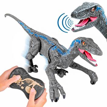 Dinossauro De Controle Remoto Divertido Boneco Velociraptor Som Luz ...